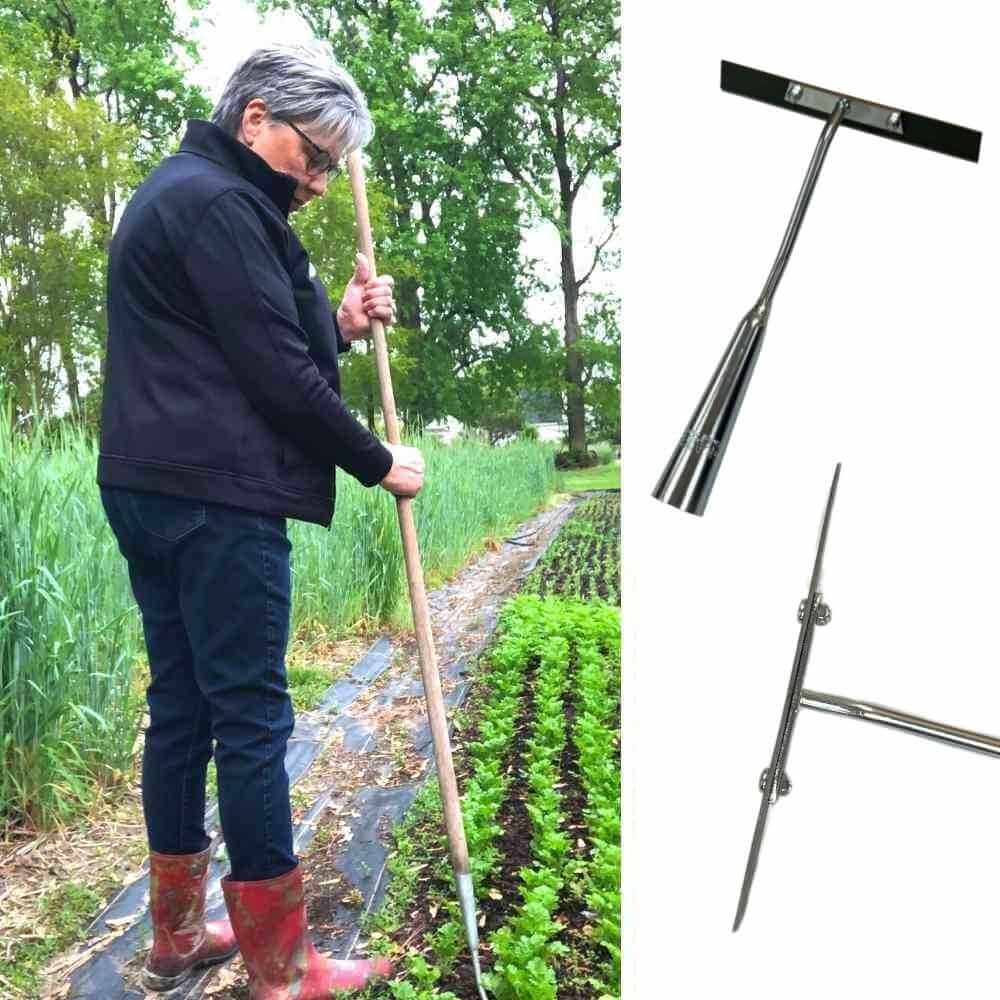Stand-up Razor Hoe with Handle - The Gardener's Workshop