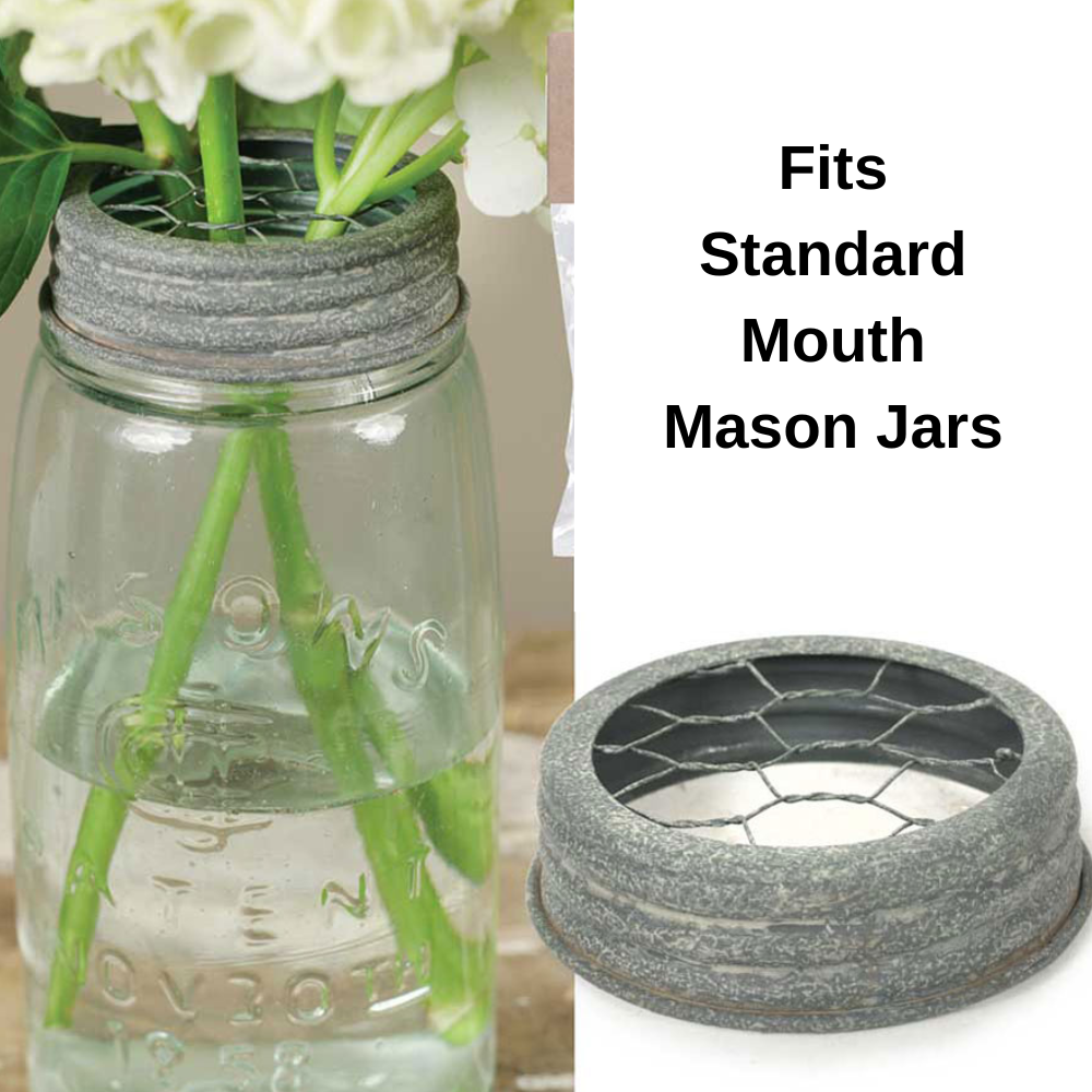 Mason Jar Flower Frog - Chicken Wire