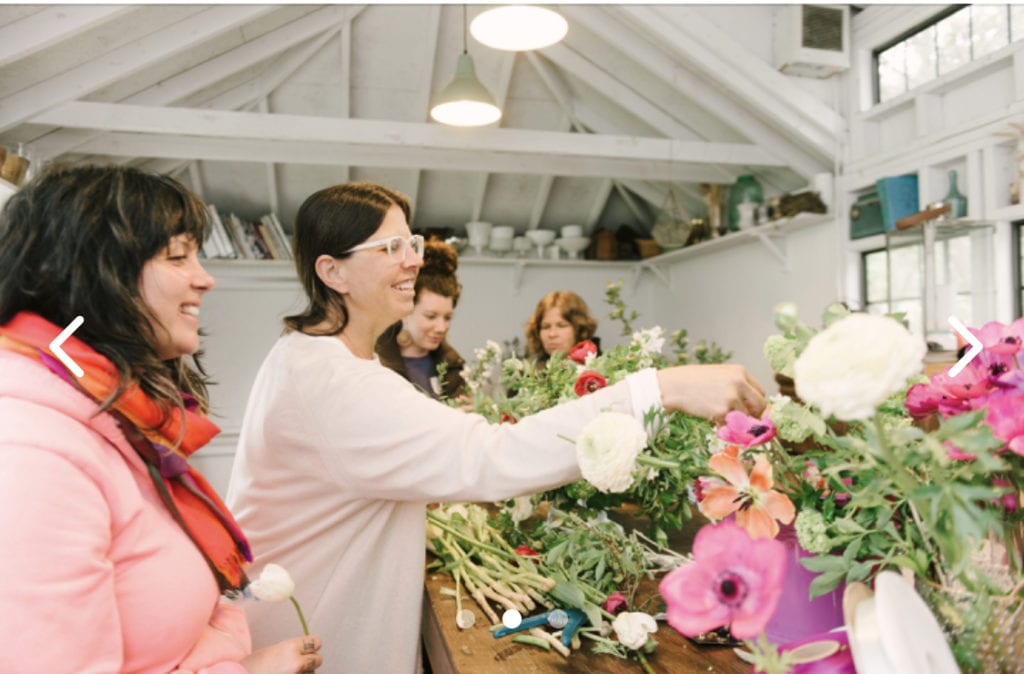 Jennie Love at a floral workshop.